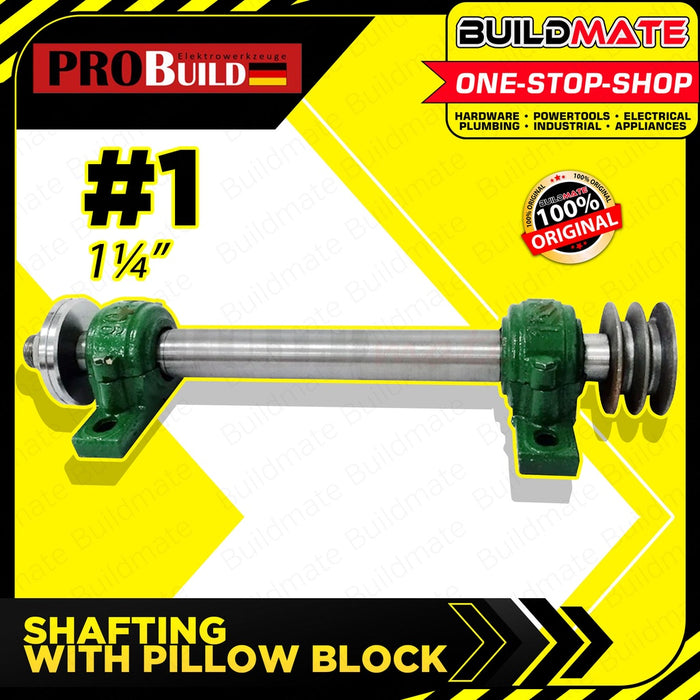 PROMAN | PROBUILD Shafting 1 1/4" Inch With Pillow Block No.1 Dual Blade Saw Shaft PT-SPB3 BUILDMATE