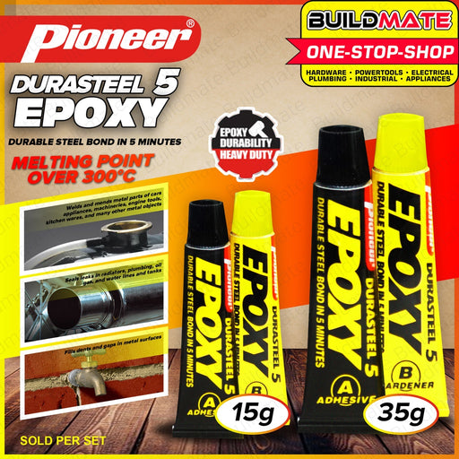 PIONEER Durasteel Five Epoxy 15G Strip | 35G Tube [SOLD PER SET] Epoxy Glue For Steel •BUILDMATE•