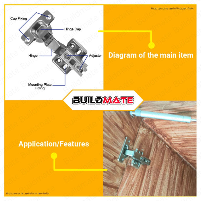 PLL Hydraulic Soft Close Concealed Hinges Over Lap | Half Lap | Inset [SOLD BY PAIRS] •BUILDMATE•
