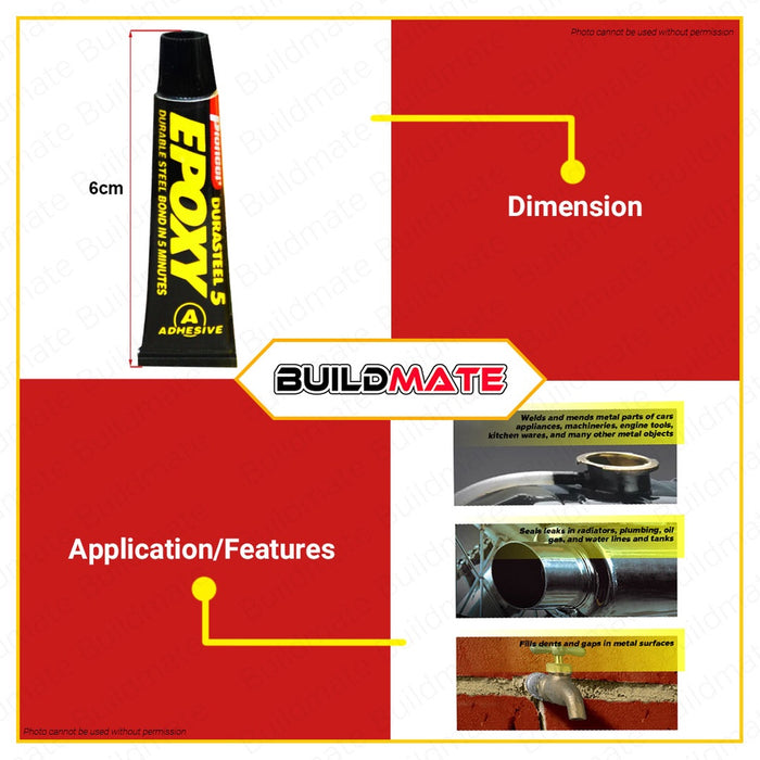 PIONEER Durasteel Five Epoxy 15G Strip | 35G Tube [SOLD PER SET] Epoxy Glue For Steel •BUILDMATE•