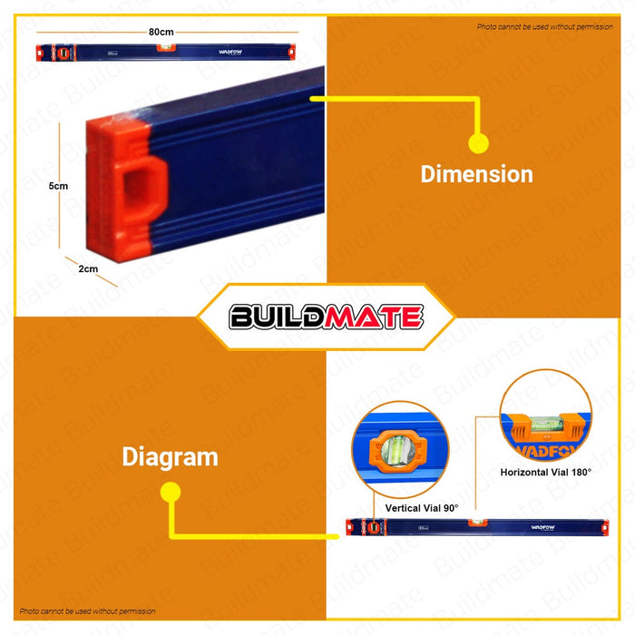 WADFOW Spirit Level 80cm Leveling Tool Aluminum Spirit Leveler Bubble Level WSL2G80 •BUILDMATE• WHT