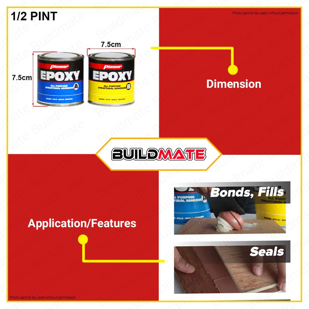 [A&B 2CANS] PIONEER All Purpose Epoxy 1/4 | 1/2 | PINT [SOLD PER SET ...