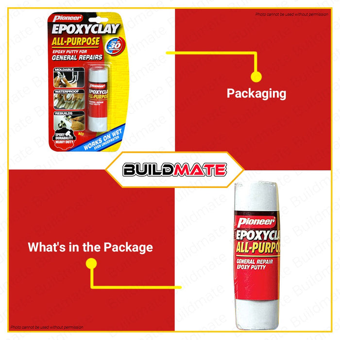 PIONEER 50g Epoxy Clay All Purpose Putty for General Repairs Sets In 30 Minutes 1ECP003N •BUILDMATE•