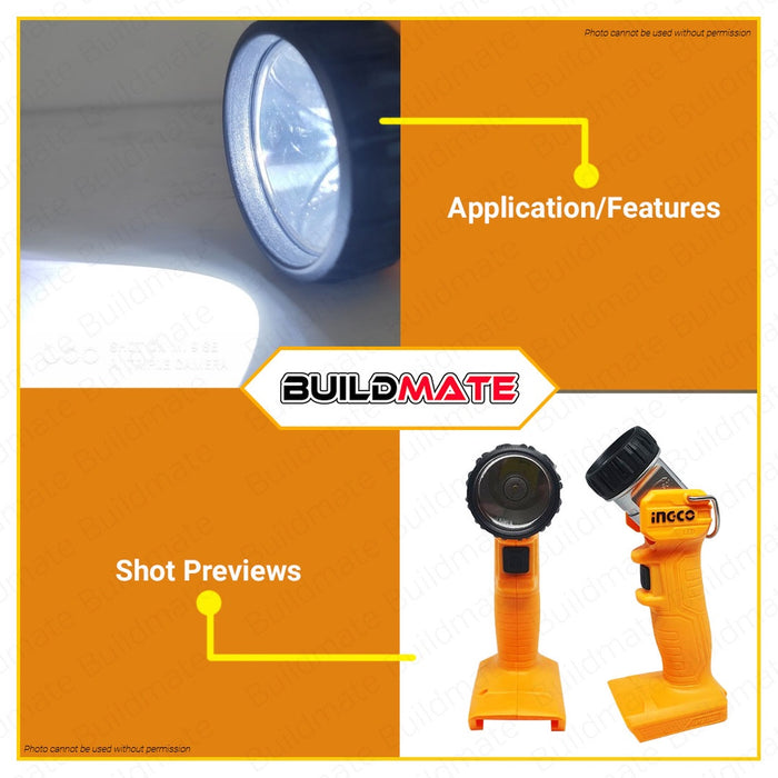 INGCO Li-Ion Cordless Portable LED Work Lamp 20V 1.5W Work Light Flashlight CWLI2023 •BUILDMATE ICPT