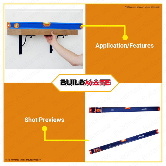 WADFOW Spirit Level 80cm Leveling Tool Aluminum Spirit Leveler Bubble Level WSL2G80 •BUILDMATE• WHT