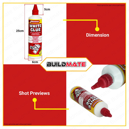 PIONEER White Glue 500ML Bottle Multi Purpose PVA Glue Dries Clear For Woodwork 1PCW325B •BUILDMATE•