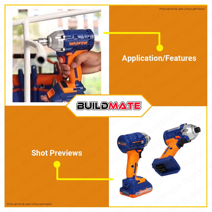 WADFOW Lithium-Ion Cordless Brushless Motor Impact Driver with 2x Battery & Charger 20V WCD2512 | WCPT