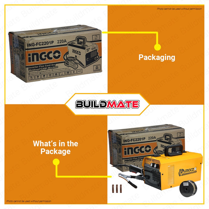 [SALE!] INGCO Portable Inverter Flux Cord Arc Welding Machine Mig Welder (FCAW) FC1301 | FC2201P IPT