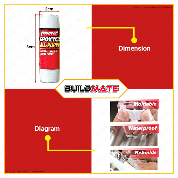 PIONEER 50g Epoxy Clay All Purpose Putty for General Repairs Sets In 30 Minutes 1ECP003N •BUILDMATE•