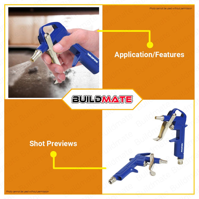 WADFOW Pneumatic Air Blow Gun For Hose 16mm Heavy Duty Air Duster Blowing Gun WGA4616 •BUILDMATE WHT