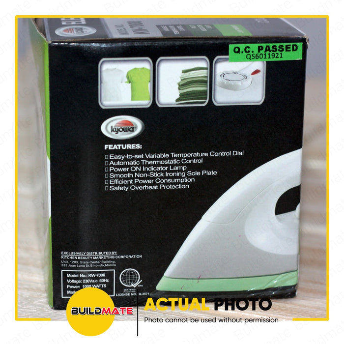 KYOWA Flat Iron 1000W Non-Stick Coated Sole Plate With Flexible Cord KW7020 / KW7000 •BUILDMATE•