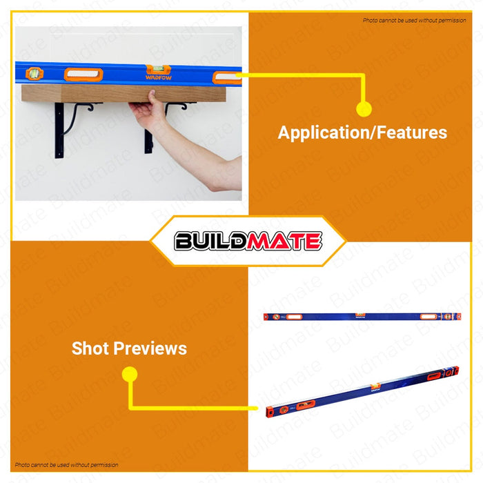 WADFOW Spirit Level 150CM (Double Side Milled) Aluminum Spirit Leveler WSL1G150 •BUILDMATE• WHT