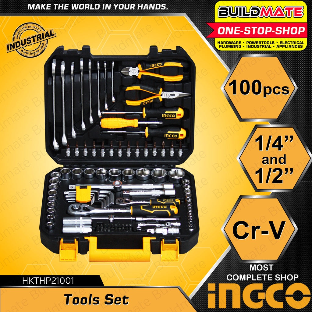 INGCO 100PCS Hand Tools Set Kit 1/2