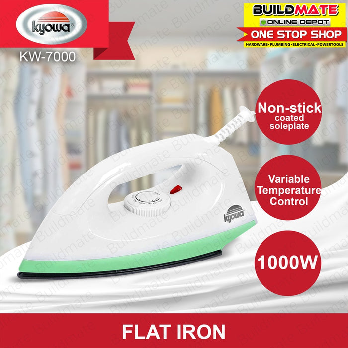 KYOWA Flat Iron 1000W Non-Stick Coated Sole Plate With Flexible Cord KW7020 / KW7000 •BUILDMATE•