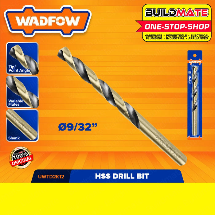 WADFOW HSS Metal Drill Bit 1/8" | 1/4" | 9/32" Twist Drill Bits For Metal Drilling •BUILDMATE• WHT