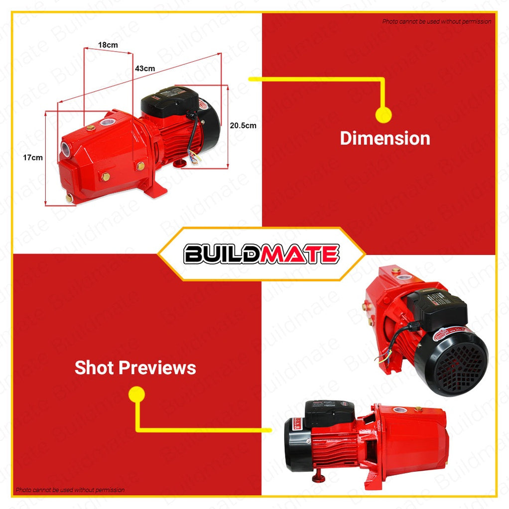 MPT Water Booster Jet Pump 750W 1HP Self Priming Jet Pump Transfer Gar ...