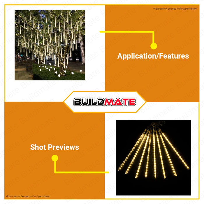 BUILDMATE Firefly LED Christmas Meteor Lights 36x10pcs White / Warm White Meteor Shower Rain Tubes LED Lights Falling Rain Christmas Lighting SOLD PER SET