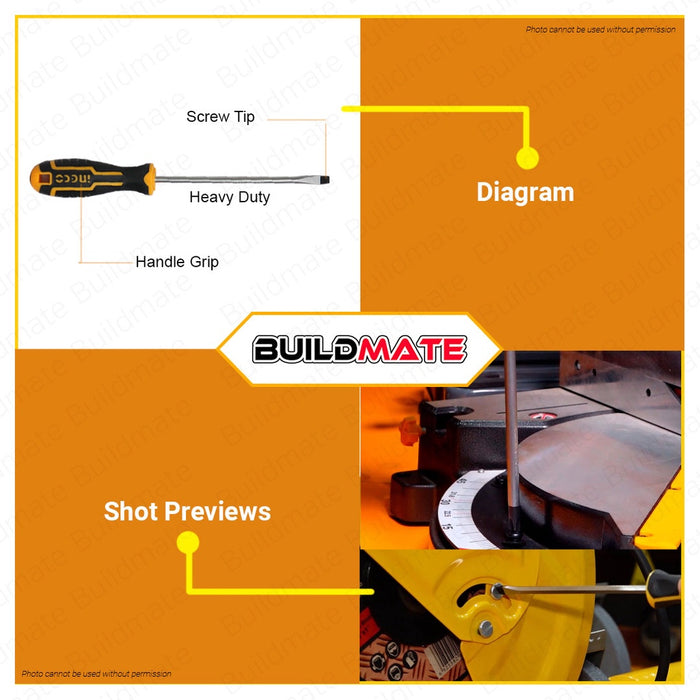 INGCO 4PCS Screwdriver Set Phillip & Slotted Screw Driver Magnetic Tip Tools HKSD0428 •BUILDMATE HT2