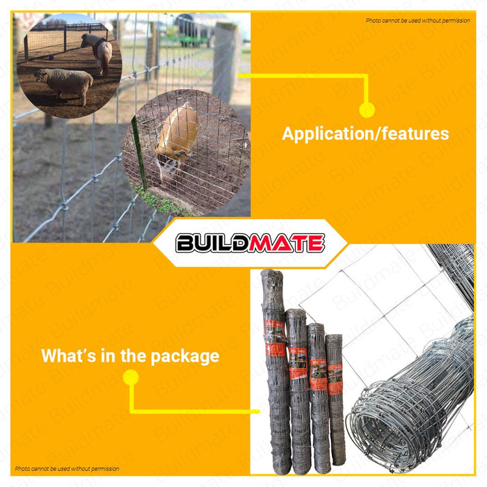POLOLOCK Hog Wire Galvanized #32 | #39 | #47 | #56 Goat Wire Field Fence Farm Wire Hogwire BUILDMATE