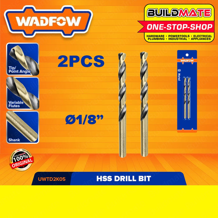 WADFOW HSS Metal Drill Bit 1/8" | 1/4" | 9/32" Twist Drill Bits For Metal Drilling •BUILDMATE• WHT