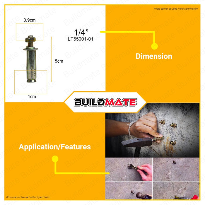 POLOLOCK Concrete Anchor Expansion Dyna Bolt 1/4" | 5/16" | 1/2" Dynabolt Anchor Bolt •BUILDMATE•