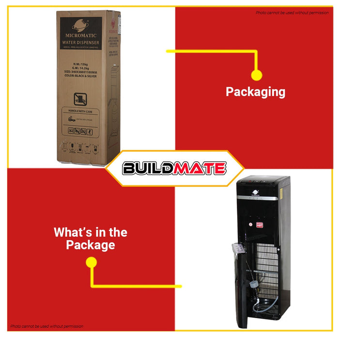 MICROMATIC Bottom Loading Hot & Cold Water Dispenser Water Tank With Compressor MWD2022 •BUILDMATE•