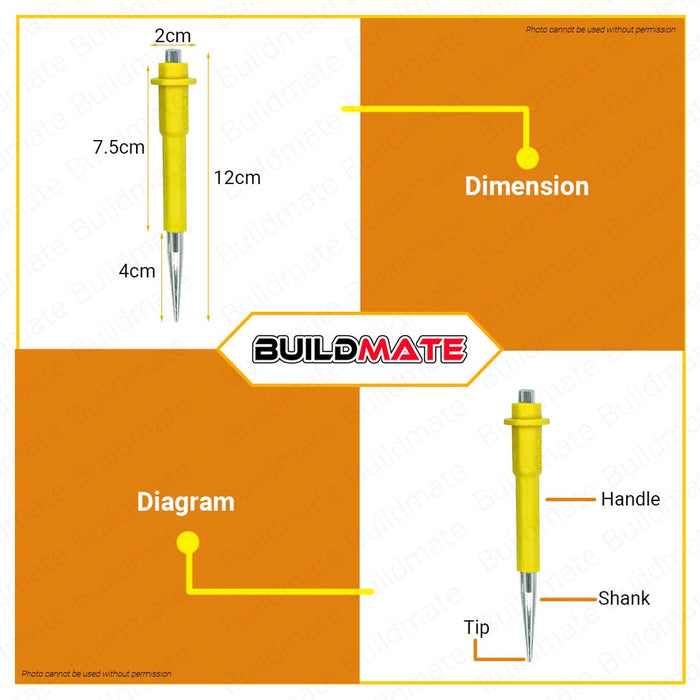 LOTUS 3PCS Nail Punch Set Pin Punch Center Punch Punching Cylinder Drill Hole LTHT300DPX •BUILDMATE•