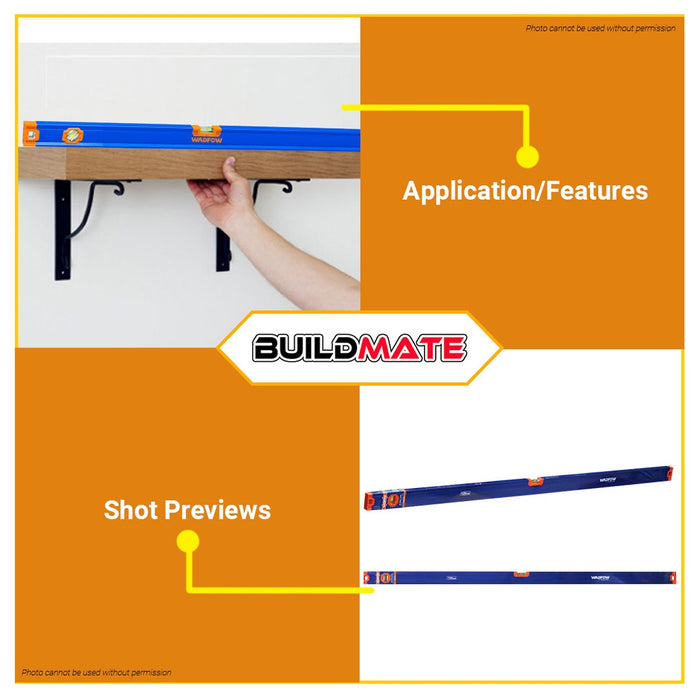 WADFOW Spirit Level 150CM Leveling Tool Aluminum Spirit Leveler Bubble Level WSL2G150 •BUILDMATE WHT