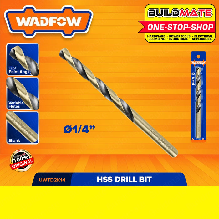 WADFOW HSS Metal Drill Bit 1/8" | 1/4" | 9/32" Twist Drill Bits For Metal Drilling •BUILDMATE• WHT