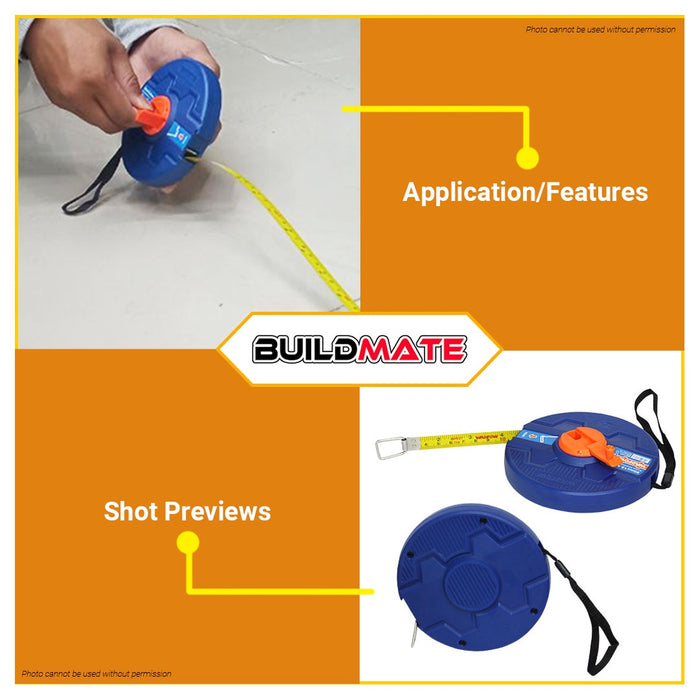 WADFOW Steel Measuring Tape Measure 30M x 12.5MM Measuring Meter Metric WMT3530 •BUILDMATE• WHT