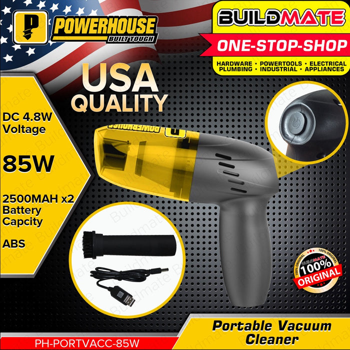 POWERHOUSE Mini Portable Vacuum Cleaner 85W Pure Copper Handheld Vacuum PH-PORTVACC-85W •BUILDMATE•