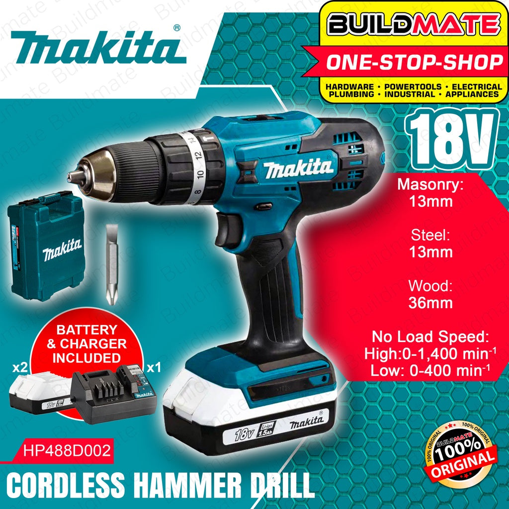MAKITA Li-Ion Cordless Hammer Drill 13mm 1/2