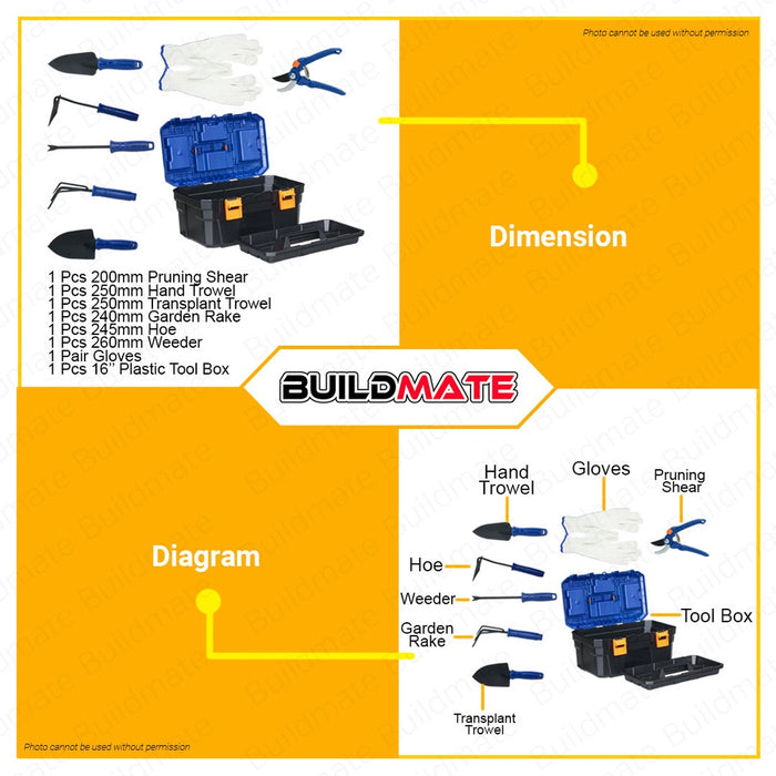 WADFOW 8PCS Plant Garden Tools Set Gardening Hand Tools Garden Plants Tools WHS3B08 •BUILDMATE• WHT