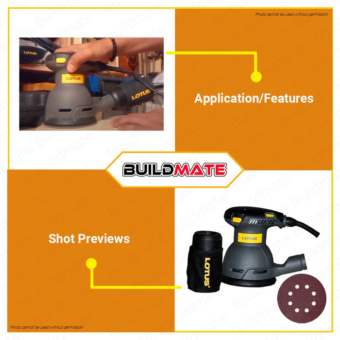 LOTUS Random Orbital Sander (VAR) 280W Variable Speed Finish Wood Sander LTEX310/SV •BUILDMATE• LPT