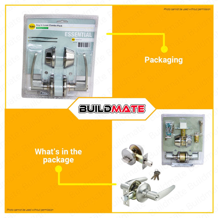 YALE Original 2IN1 Key In Lever Lock Set Combo Pack Entrance Leverset Door Lock YM2IN1-L44  •BUILDMATE•