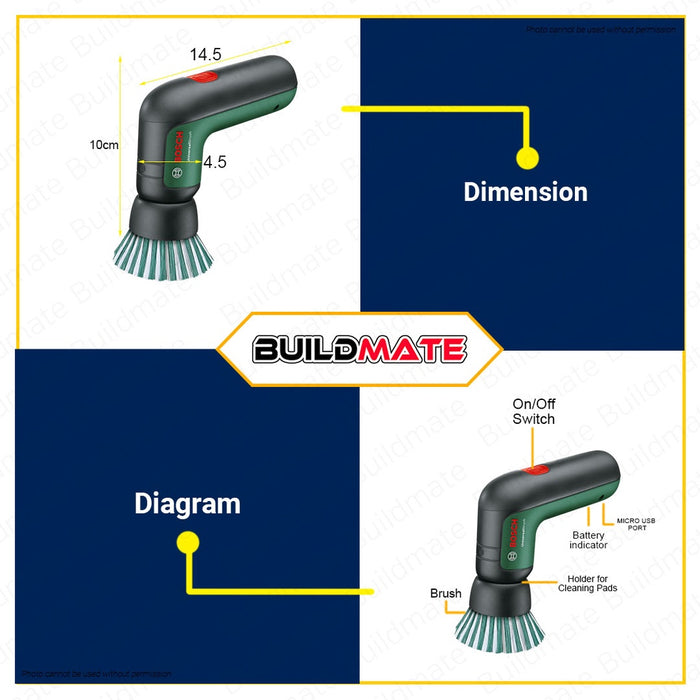 BOSCH Cordless 3.6V Power Scrubber Universal Brush Asia Wireless 1.5Ah 06033E0050 •BUILDMATE• AQT