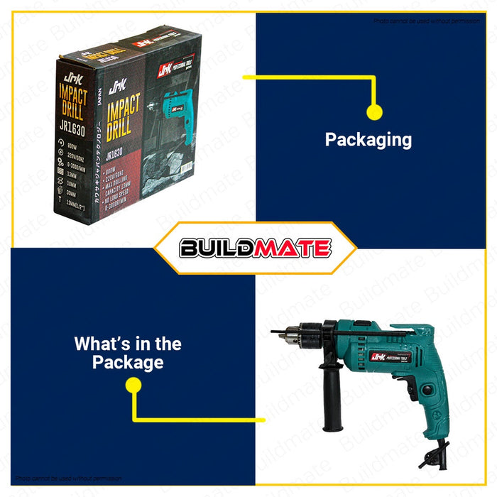 JR KAWASAKI Electric Drill 800W 13mm Impact Drill Cement Drilling Wood Drilling JRK1630 •BUILDMATE•