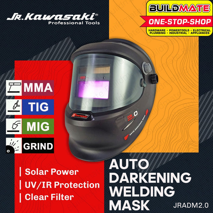 JR KAWASAKI Solar Powered Auto Darkening Welding Mask Helmet JRADM20 •BUILDMATE•