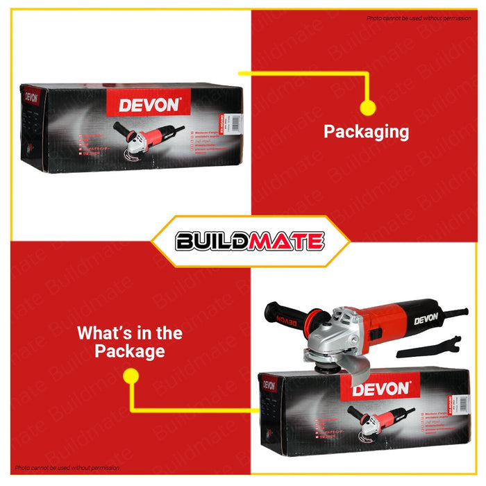 Devon Industrial 1010W 125mm Angle Grinder Electric Grinder Cutting Grinder Tools 2822 •BUILDMATE•