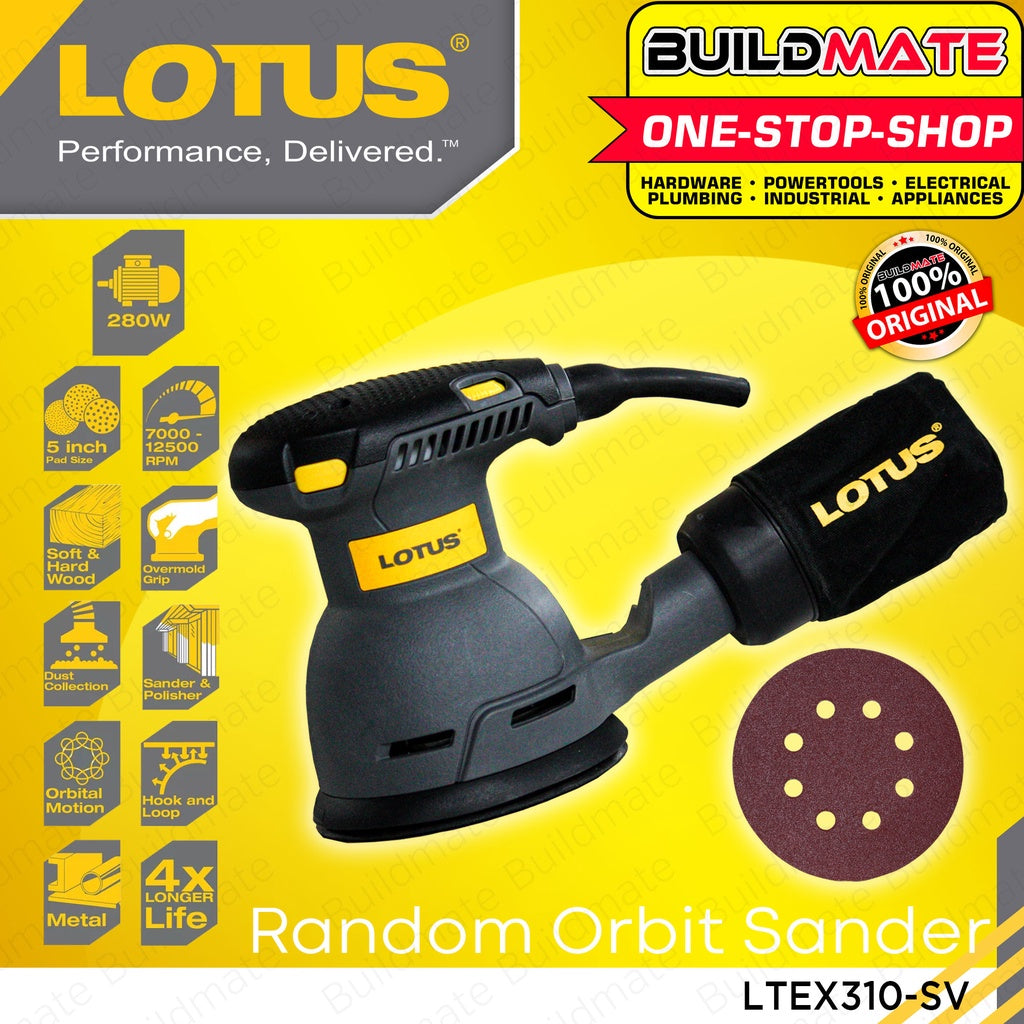 LOTUS Random Orbital Sander (VAR) 280W Variable Speed Finish Wood Sand ...