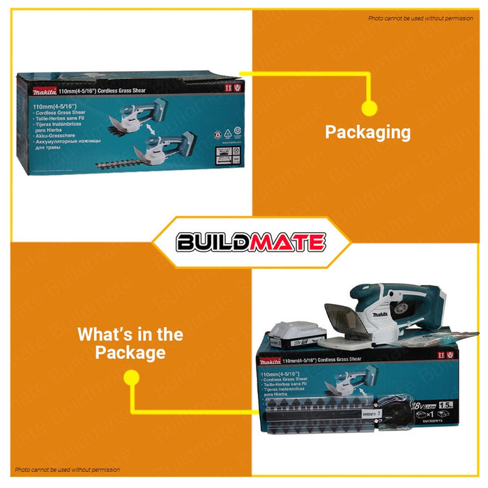 MAKITA 110MM Lithium Cordless Grass Shear 18V W/ 1.5Ah G-Battery Cutting Shear UM110DWYX •BUILDMATE•