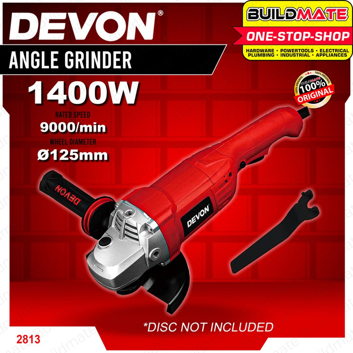 Devon Industrial 1400W 125mm Angle Grinder Electric Grinder Cutting Grinder Tools 2813 •BUILDMATE•