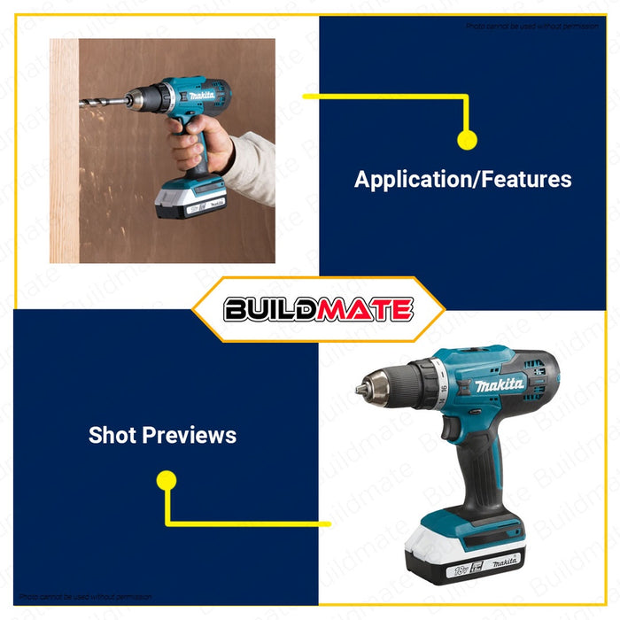 MAKITA 13mm Lithium-Ion Cordless Driver Drill W/ 18V Battery Electric Drill Set DF488D002 •BUILDMATE