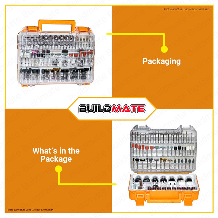 BUILDMATE Ingco 410PCS / 420PCS Accessories Of Mini Drill Set Rotary Die Grinder Drill Tool Kit IHT