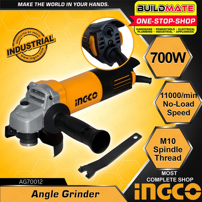 [NEW] INGCO Industrial Angle Grinder 700W | 750W 4" Inch Electric Grinder Cutting Machine Grinding Wheels Heavy Duty AG70012-1 | AG70012 •BUILDMATE• IPT