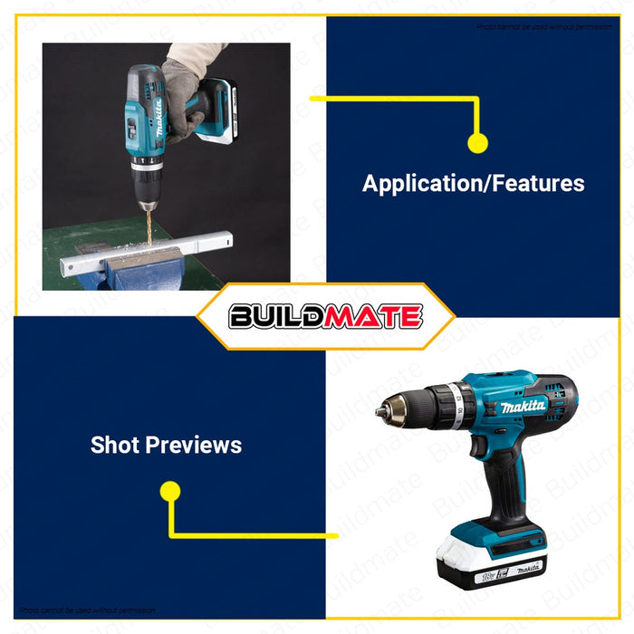 MAKITA Li-Ion Cordless Hammer Drill 13mm 1/2" 18V G-Battery Hammer Driver Drill HP488D002 •BUILDMATE