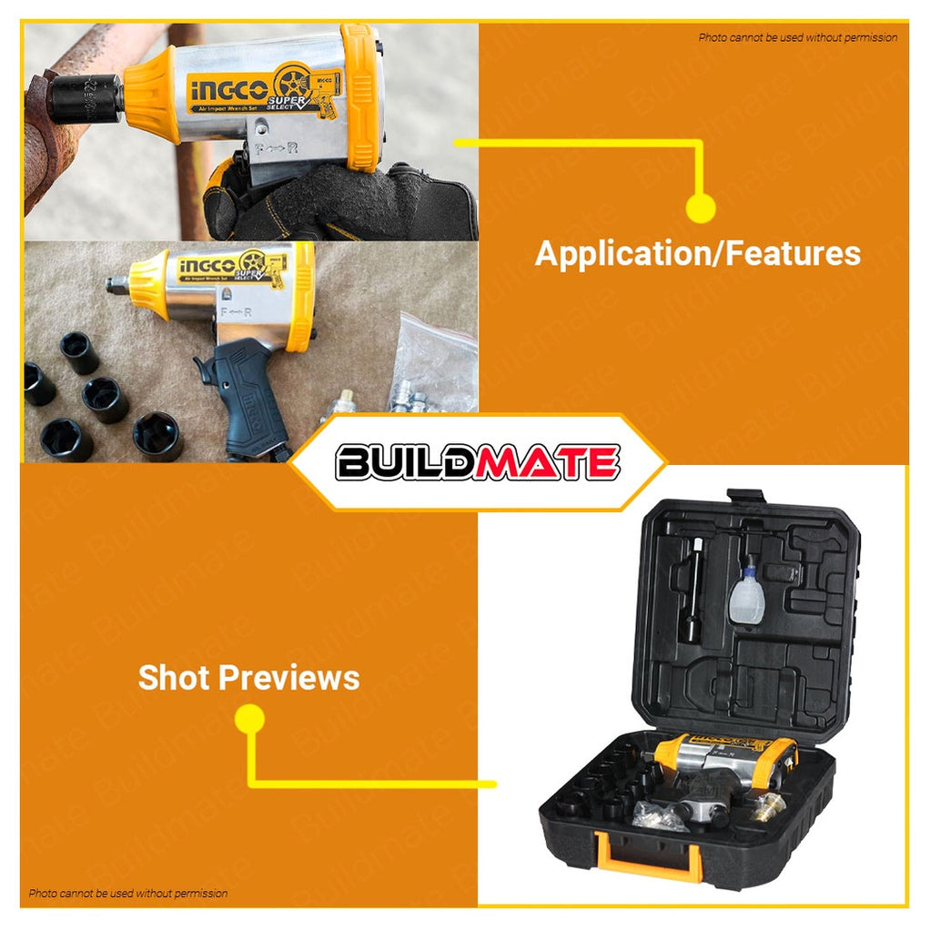 INGCO Air Impact Wrench Set 1/2