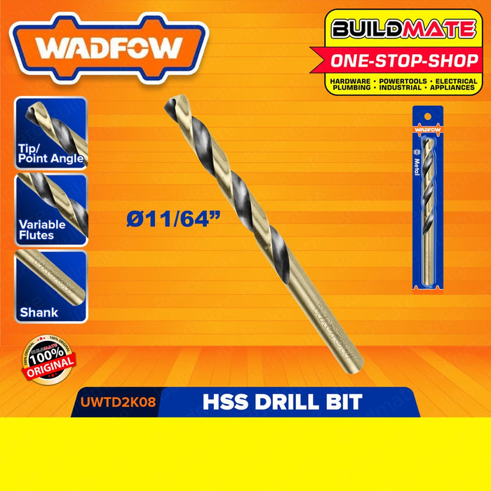 WADFOW HSS Drill Bit 1/16" to 3/8" Twist Drill Bits  Metal Drilling HSS Metal Bit •BUILDMATE• WHT