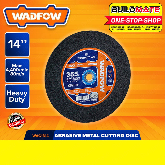 WADFOW 14" Inch Abrasive Metal Cutting Disc Wheel Chopsaw Chop Saw Blade WAC1314 •BUILDMATE• WHT